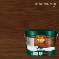 Пропитка деревозащитная Pinotex Universal 2 в 1 Индонезийский тик (9л)