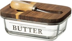 Масленка Lefard Nature 17х12х6,5см стекло+Нож металл