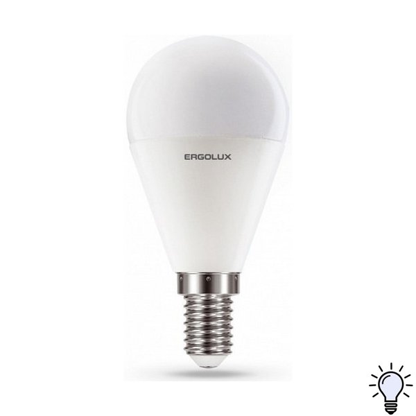 Лампа светодиодная Ergolux LED-G45-11W-E14-4K шар 11Вт E14 4500K 172-265В нейтральный свет