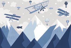 Фотообои виниловые на флизелиновой основе Самолёты в горах ШхВ 400х270см