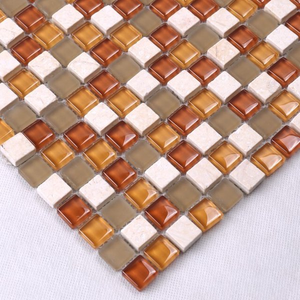 Мозаика Tessare 30,5х30,5х0,6см стекло-мрамор микс бежево-янтарный шт(KS24)