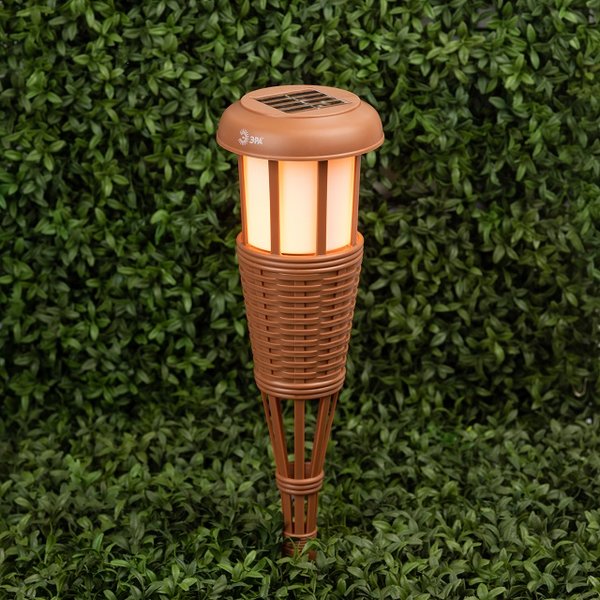 Светильник садовый ЭРА Факел бамбук 90см на солнечной батарее ERASF22-35