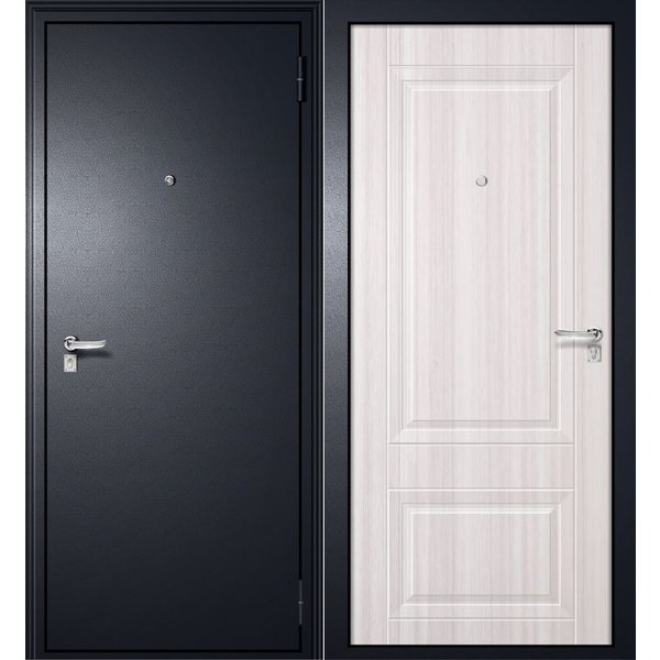 Дверь входная GOOD LITE-2 антик серебро белый ясень 960х2050мм левая              