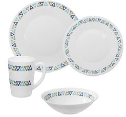 Набор столовый Luminarc Jive 16 пр., тарелки обеденные, десертные, салатники, кружки, стекло