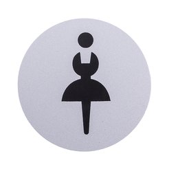 Табличка информационная Женский туалет серебро