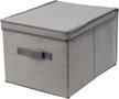 Короб д/хранения Qually 25х30х40см крышка откидная, с принтом, серый, спанбонд
