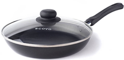 Сковорода SCOVO Promo 26х4,5см антипригар., штампов.алюминий, крышка стекло