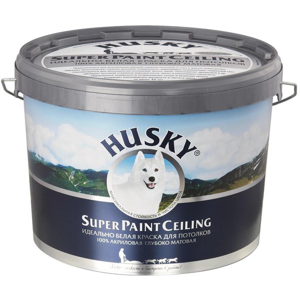 Краска для потолка HUSKY супер-белая глубокоматовая (10л)