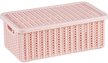 Корзинка д/хранения Idea Вязание 3л 27x15x9,5см с крышкой, чайная роза ПП
