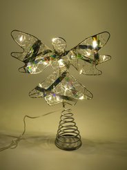 Верхушка елочная Ангел 20х6х25см 20LED, теплый белый свет, медная проволока, на батарейках, SYTYB-1723033