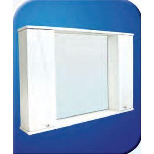 Зеркало-шкаф Сонет С-105 два шкафчика (белый) 1050х700х150