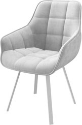 Стул кухонный Mamadoma Romeo b20 46х43х87см велюр/металл, белый/белый, поворотный