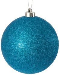 Шар 15см, синий, глиттер, SYQA-0123309-3