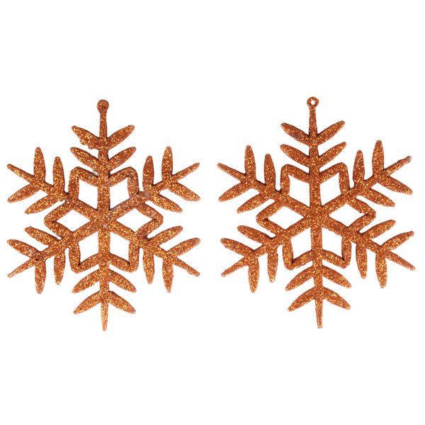 Набор украшений снежинки 2шт 11,5см оранжевый SYLKGJB-482192