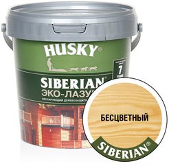 Антисептик HUSKY SIBERIAN ЭКО-ЛАЗУРЬ полуматовый бесцветный (0,9л)