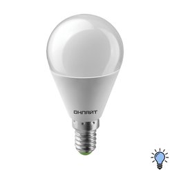 Лампа светодиодная шарик 13Вт Е14 6500К (90-240В)Онлайт PRO