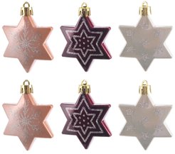 Набор украшений Звезды 6шт 7см, винный+шампанское, SYQB2-0123057
