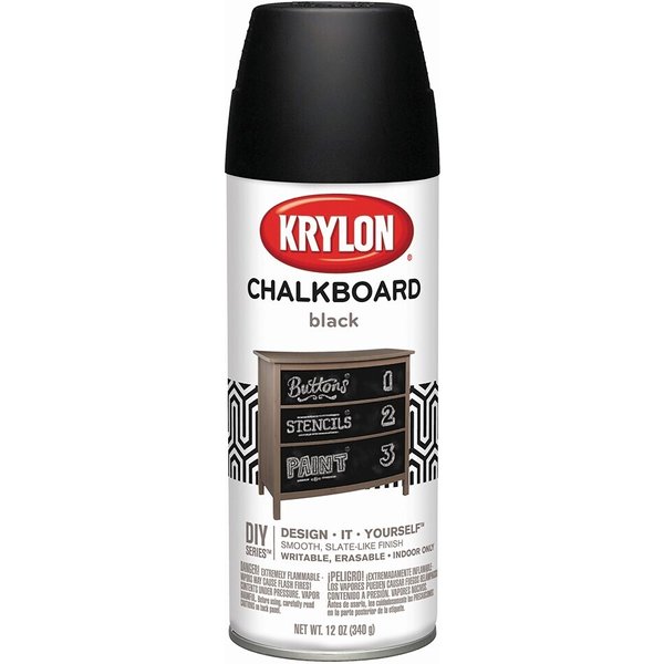 Краска с эффектом школьной доски KRYLON Chalkboard Black цвет черный спрей (0,34кг)