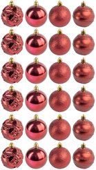 Набор шаров 24шт 6см винный SYQB-0122342