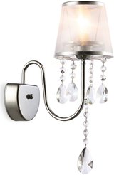 Светильник настенный с абажуром и хрусталем TR4595 CH/SL хром/серебро E14 max 40W 460x140x250