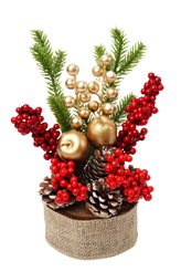 Украшение настольное 23см с красными ягодами SYWB-0321105