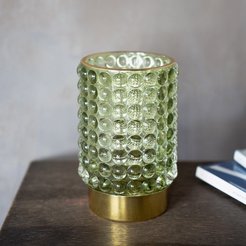 Подсвечник декоративный из цветного стекла, D=8,5см, H=12,5см, зеленый