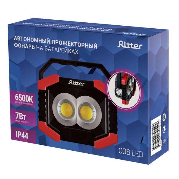 Прожектор светодиодный Ritter автономный на батарейках 7Вт IP44 29127 5