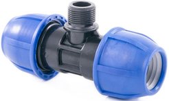 Тройник компрессионный ПНД d20х1/2" наружная резьба