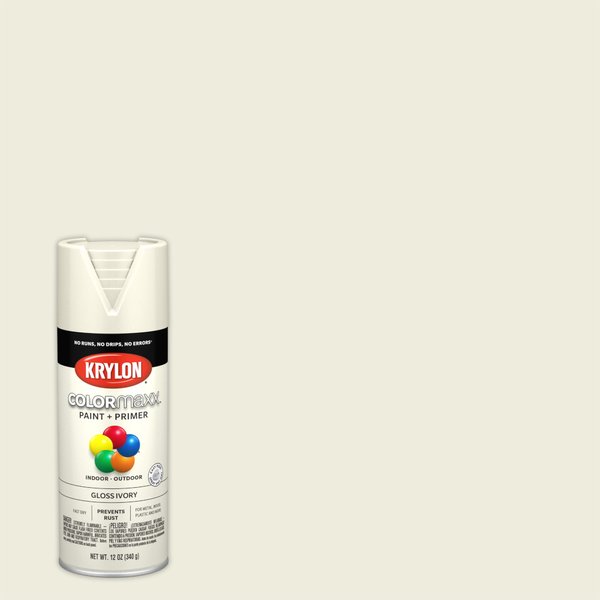 Краска универсальная KRYLON Colormaxx Gloss Ivory глянцевая цвет-слоновая кость (0,34кг)