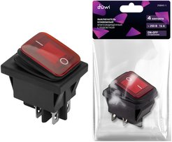 Выключатель с подсветкой duwi 4 контакта 250В 16А ВКЛ-ВЫКЛ IP44 26845 1