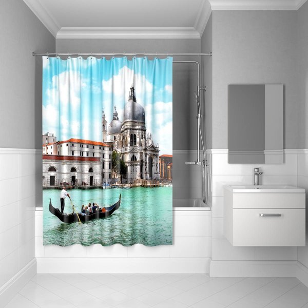 Штора для ванной комнаты 180х200см полиэстер Venice moments Blue Iddis 540P18Ri11