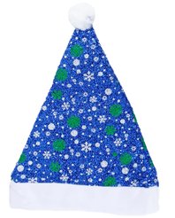 Колпак новогодний 28х40см со снежинками синий SYMZA-0622086