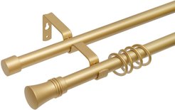 Карниз метал.двухрядный Qually 160-300см матовое золото