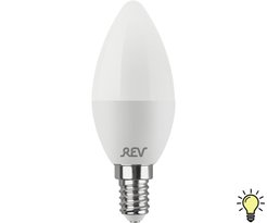 Лампа светодиодная REV 7Вт Е14 свеча 2700К свет теплый
