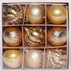 Набор шаров 9шт 6см золото SYQC1-0125038