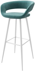 Стул барный Mamadoma Barny-R 900 b15 42х40х95см велюр/металл, голубой/белый, поворотный