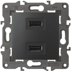 Розетка д/зарядки USB антрацит