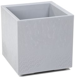 Кашпо квадратное Karo beton ECO 40х40см h39,4см v36л серый бетон на колесиках