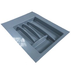 Лоток для столовых приборов в базу 400-450мм пластик серый глянец