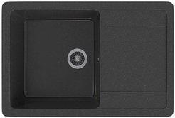 Мойка для кухни врезная MIXLINE ML-GMS15 64х50,5см глубина чаши 18,5см, мрамор, черный