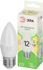 Лампочка светодиодная ЭРА GREEN LINE LED B35-12W-830-E27 GL E27 12 Вт свеча теплый свет