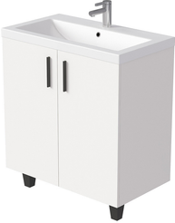 Тумба напольная VEIN 80см белая аляска в комплекте с раковиной