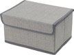 Короб д/хранения Qually 13х25х19см крышка откидная на липучке, с принтом, серый, спанбонд