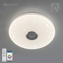Люстра светодиодная 60W MUSIC RGB R-APP-390-WHITE/CHROME с пультом ДУ