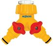 Коннектор для крана двойной 1/2"/3/4" 12,5мм и 19мм HoZelock 2256