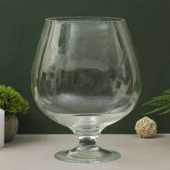 Ваза стеклянная Бренди бокал на ножке 7л h29см