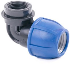 Отвод компрессионный ПНД d25х1" внутренняя резьба