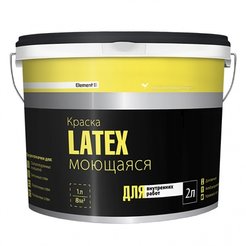 Краска моющаяся латексная Element Se Latex матовая белая (2л/3кг)