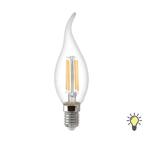 Лампа светодиодная THOMSON LED FILAMENT TAIL CANDLE 11W свеча на ветру E14 2700K свет теплый