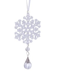 Украшение фигурное Снежинка с подвеской 10см, прозрачный, акрил, SYYKLC-1923196